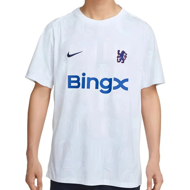 2025-2026 Chelsea Academy Pro Pre-Match Football Top (White) (Caicedo 25)-SoccerKits Hub | Buy Soccer Jerseys Online